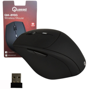 MOUSE QUASAD QM-8900G 6D WIRELESS ERGONOMIC NEGRO