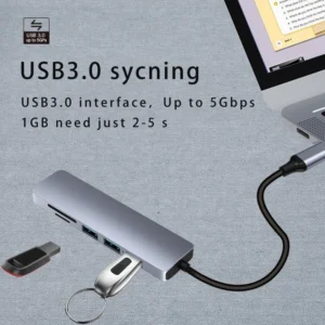 Hub USB C 6 en 1 Tipo C a HDMI Adaptador